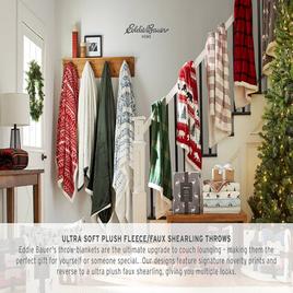 Eddie Bauer Trailhead Plaid Plush-Fleece Reversible Throw