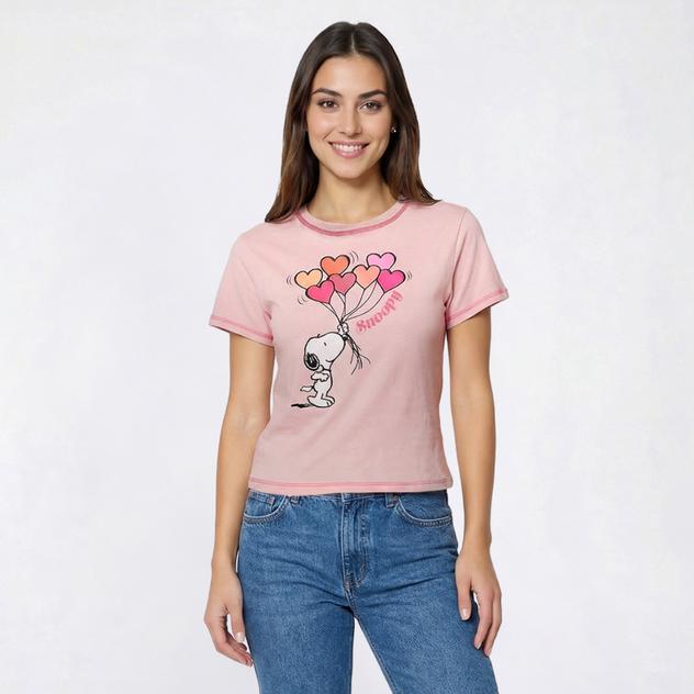Juniors Peanuts™ Snoopy Balloon Mineral Wash Skimmer Graphic Tee