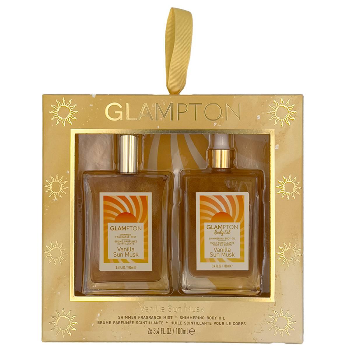 Glampton Vanilla Sun Musk Shimmer Body Mist & Fragrance Oil Set
