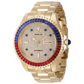 Mens Invicta Pro Diver Gold Pave Dial Watch - 46636