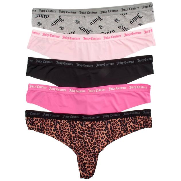 Womens Juicy Couture 5pk. Logo Thong Panties - JC8239-5PKFD