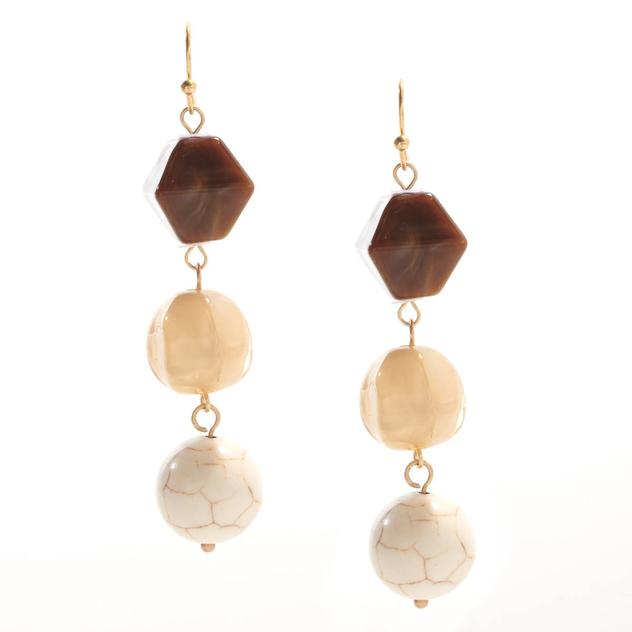 Ashley Cooper™ Brown & Gold Bead Dangle Earrings