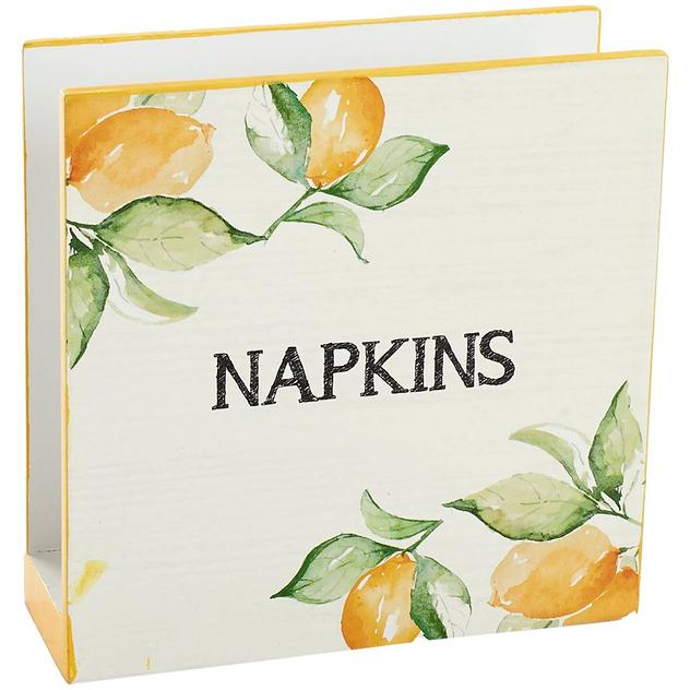 Home Essentials Lemon Wood Napkin Holder