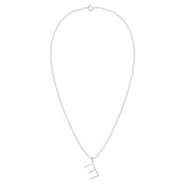 Nova Star® Sterling Silver Lab-Grown Diamond Initial E Pendant