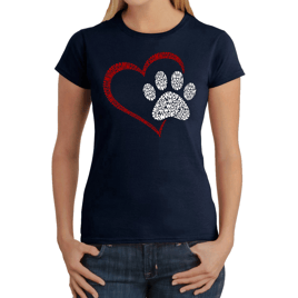 Plus Size LA Pop Art Paw Heart Word Art Tee
