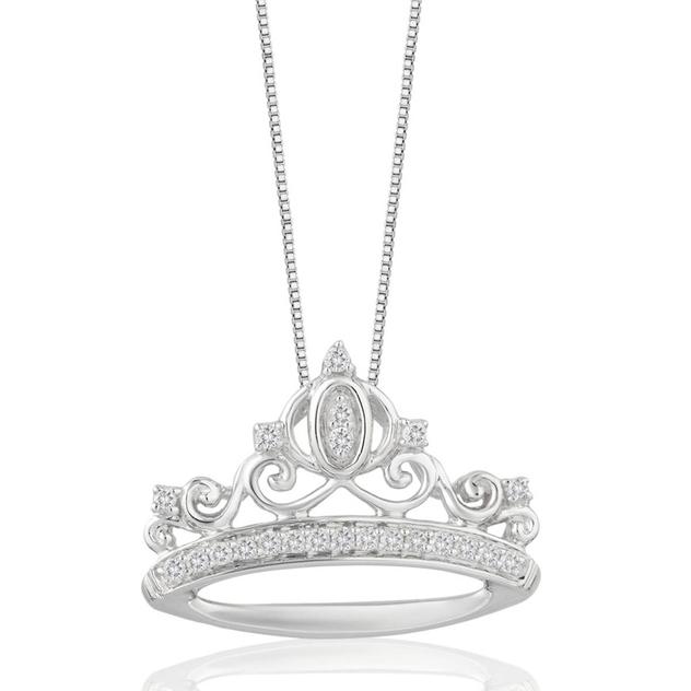 Enchanted by Disney Sterling Silver Cinderella Crown Pendant