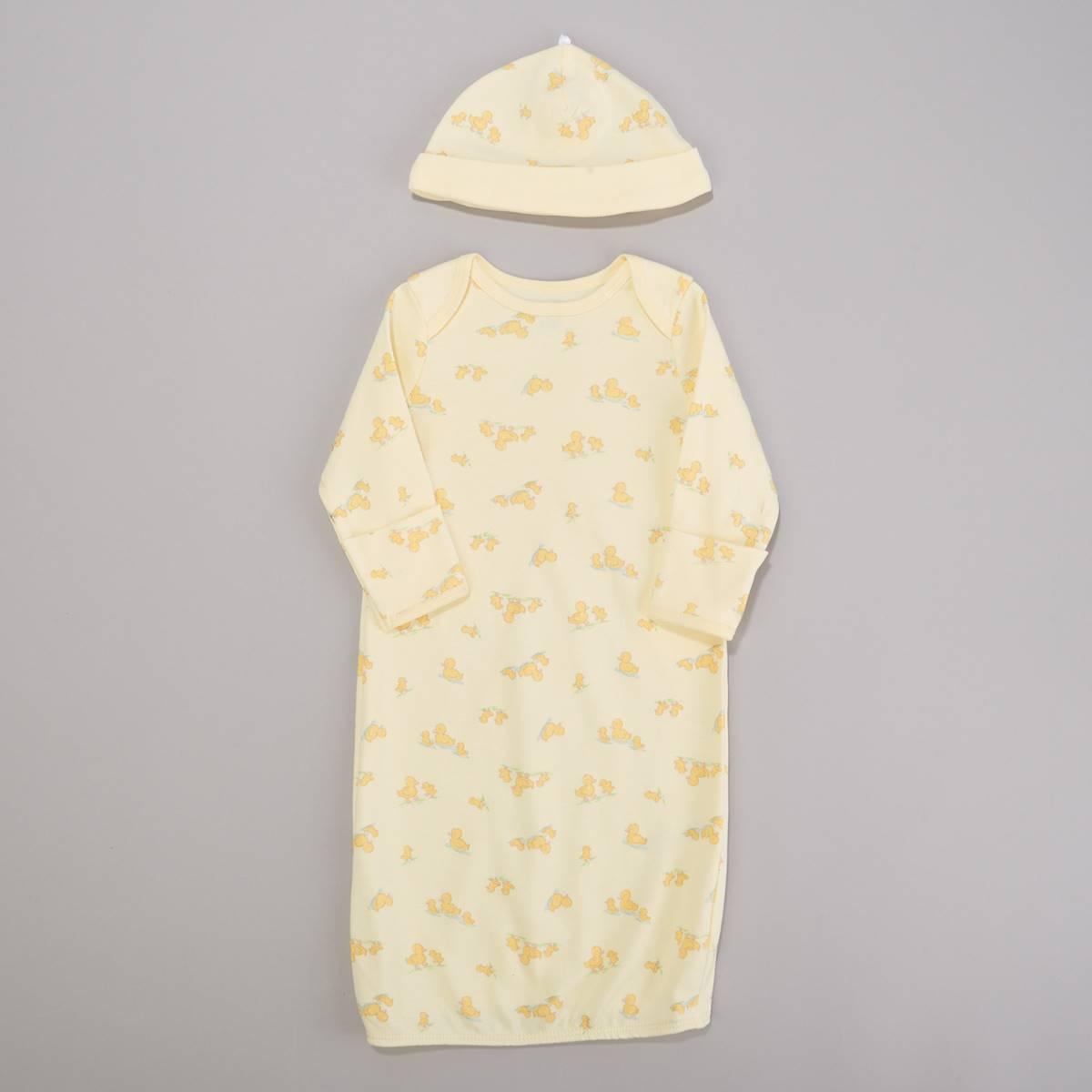Baby Girl (NB-9M) Little Me(R) Little Ducks Gown & Hat