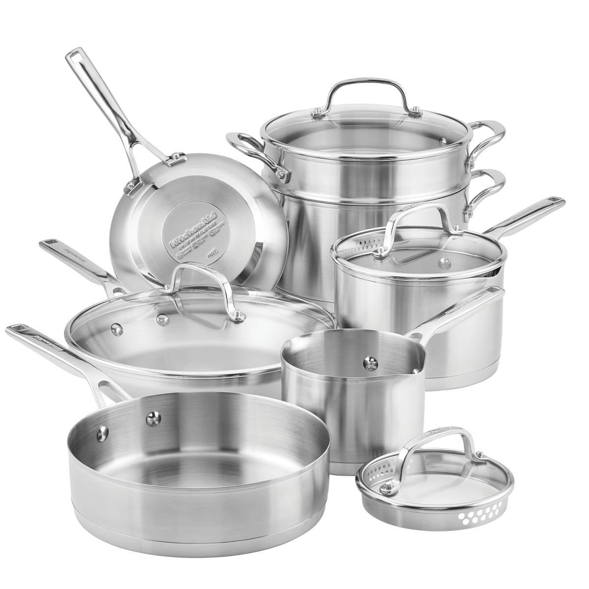 KitchenAid(R) Stainless Steel 3-Ply Base 11pc. Cookware Set