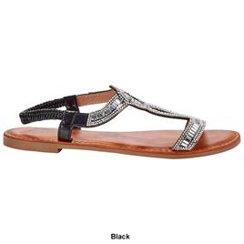 Womens Ella & Joy Rhinestone T-Strap Sandals
