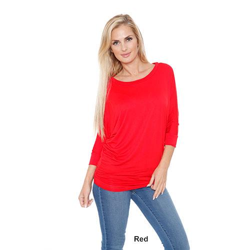 Womens White Mark Banded Dolman Center Marled Top