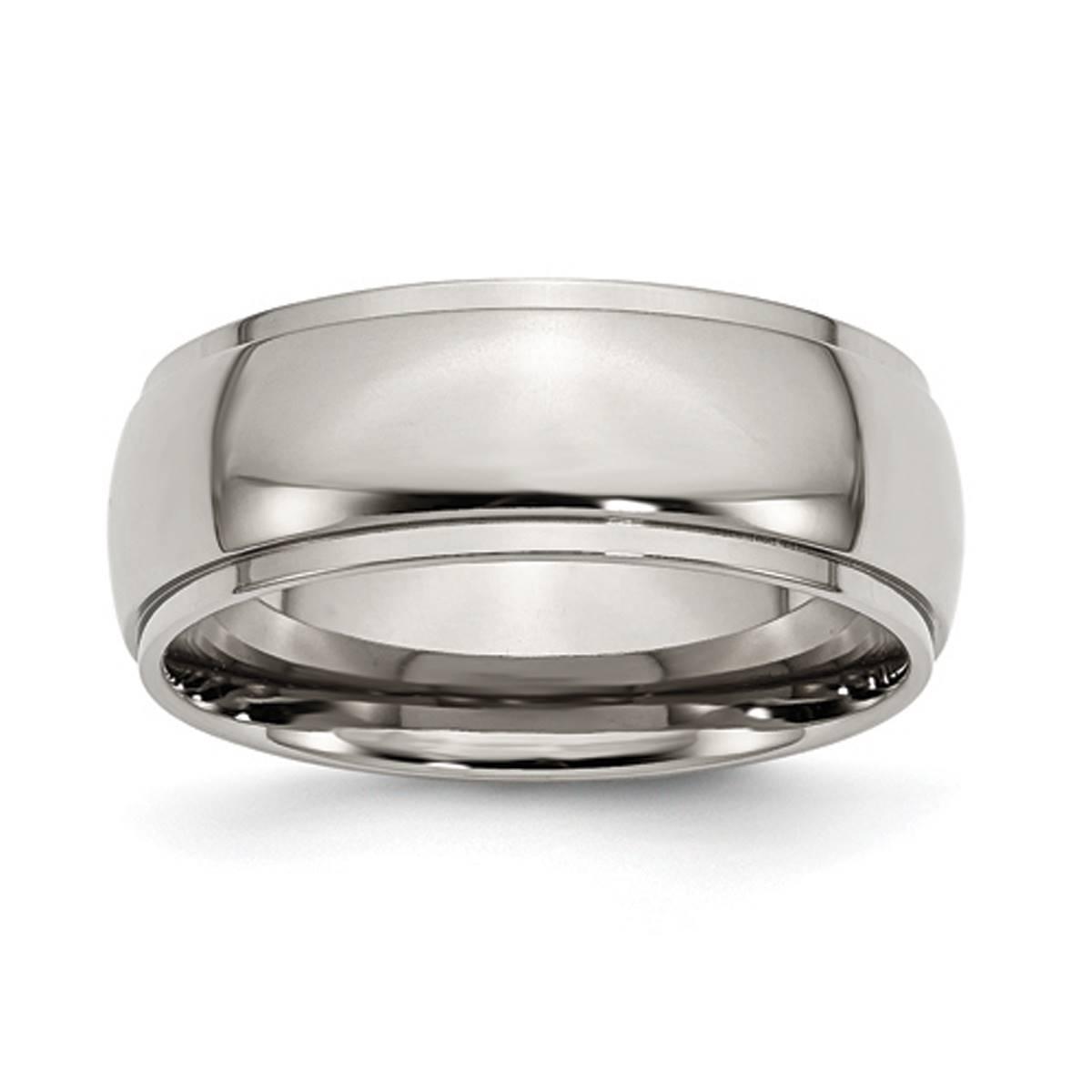 Mens Endless Affection(tm) Engravable Ridged Edge Wedding Band