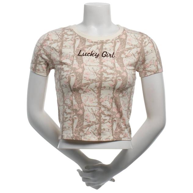 Juniors Attitude Not Included Camo Lucky Girl Baby Tee