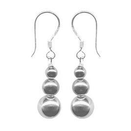 Sterling Silver 4 6 & 8mm Bead Drop Earrings