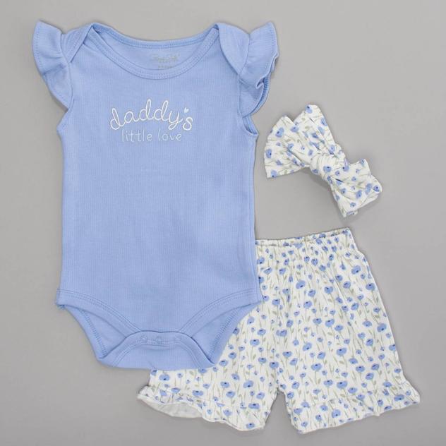 Baby Girl (NB-9M) René Rofé® Daddy's Love Bodysuit & Shorts Set