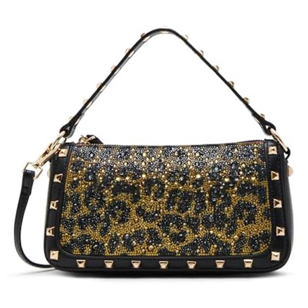 Betsey Johnson Rhinestone Top Zip Shoulder Bag