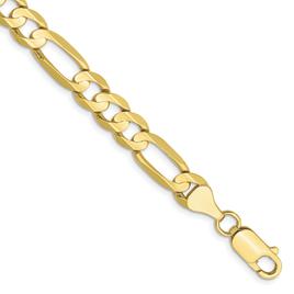 Mens Gold Classics(tm)10kt 6.75mm 8in. Concave Figaro Chain Bracelet