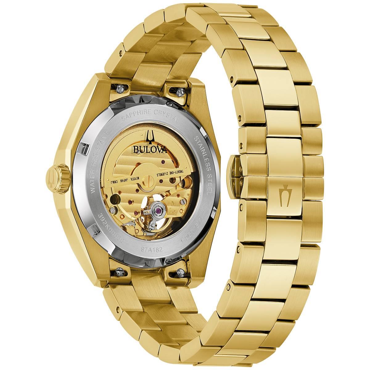 Mens Bulova Surveyor Gold-Tone Bracelet Watch - 97A182