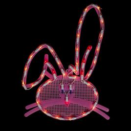 Northlight Seasonal Pink Easter Bunny Head Window Silhouette