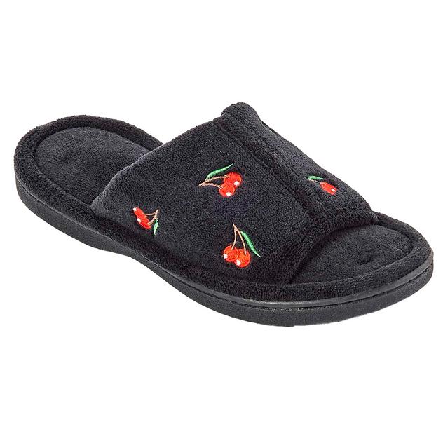 Womens Isotoner Embroidered Fruit Slide Slippers
