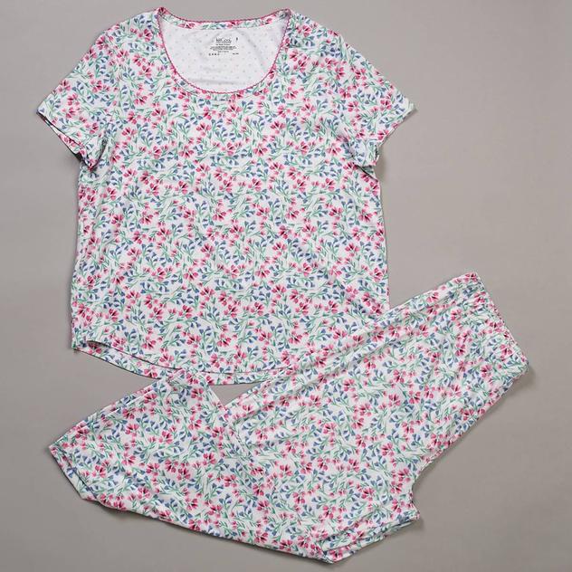 Womens Karen Neuburger Short Sleeve Ditsy Pop Pajama Set