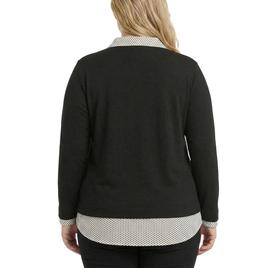 Plus Size NY Collection Long Sleeve Dot Two In One Sweater