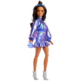 Barbie(R) Deluxe Style Fashion Doll #7 in Metallic Blue Top & Skirt