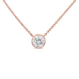 Diamond Classics(tm) Rose Gold 1/3ctw. Diamond Bezel Pendant