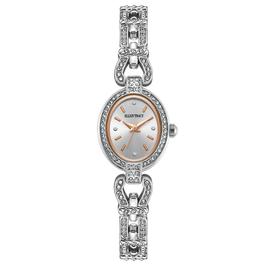 Womens Ellen Tracy Silver Oval Filigree Bracelet Watch - ET5458SL