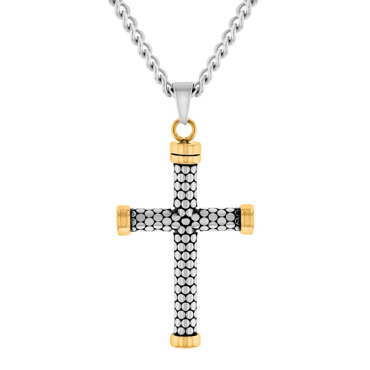 Mens Gentlemen's Classics(tm) Stainless Steel Two-Tone Cross Pendant