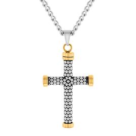 Mens Gentlemen's Classics(tm) Stainless Steel Two-Tone Cross Pendant