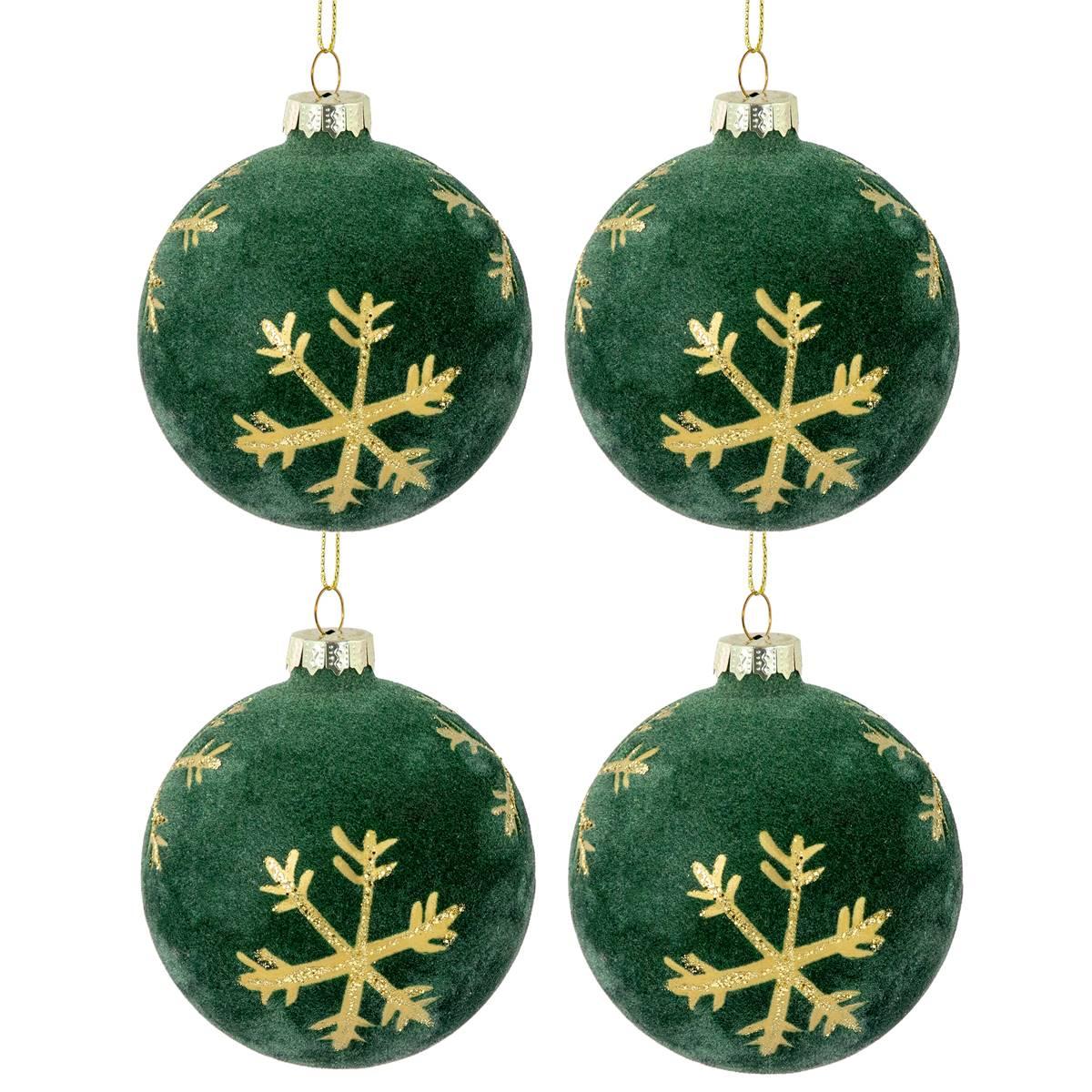 Northlight Seasonal 3in. Velvet Christmas Ornaments - Set of 4
