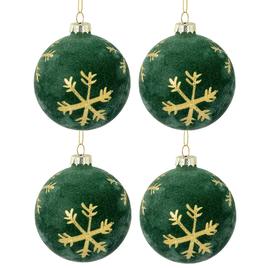 Northlight Seasonal 3in. Velvet Christmas Ornaments - Set of 4