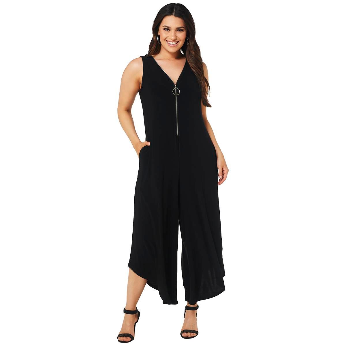 Womens Sami & Jo Sleeveless Zip Neck Jumpsuit