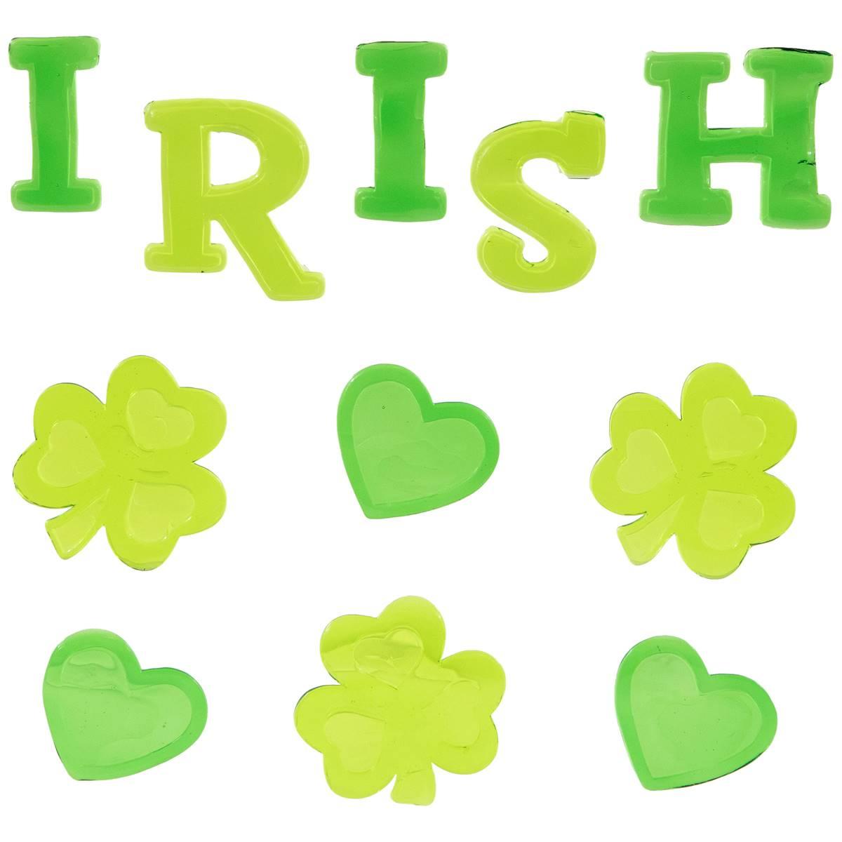 Northlight Seasonal St. Patrick''s Gel Window Clings - Set of 5