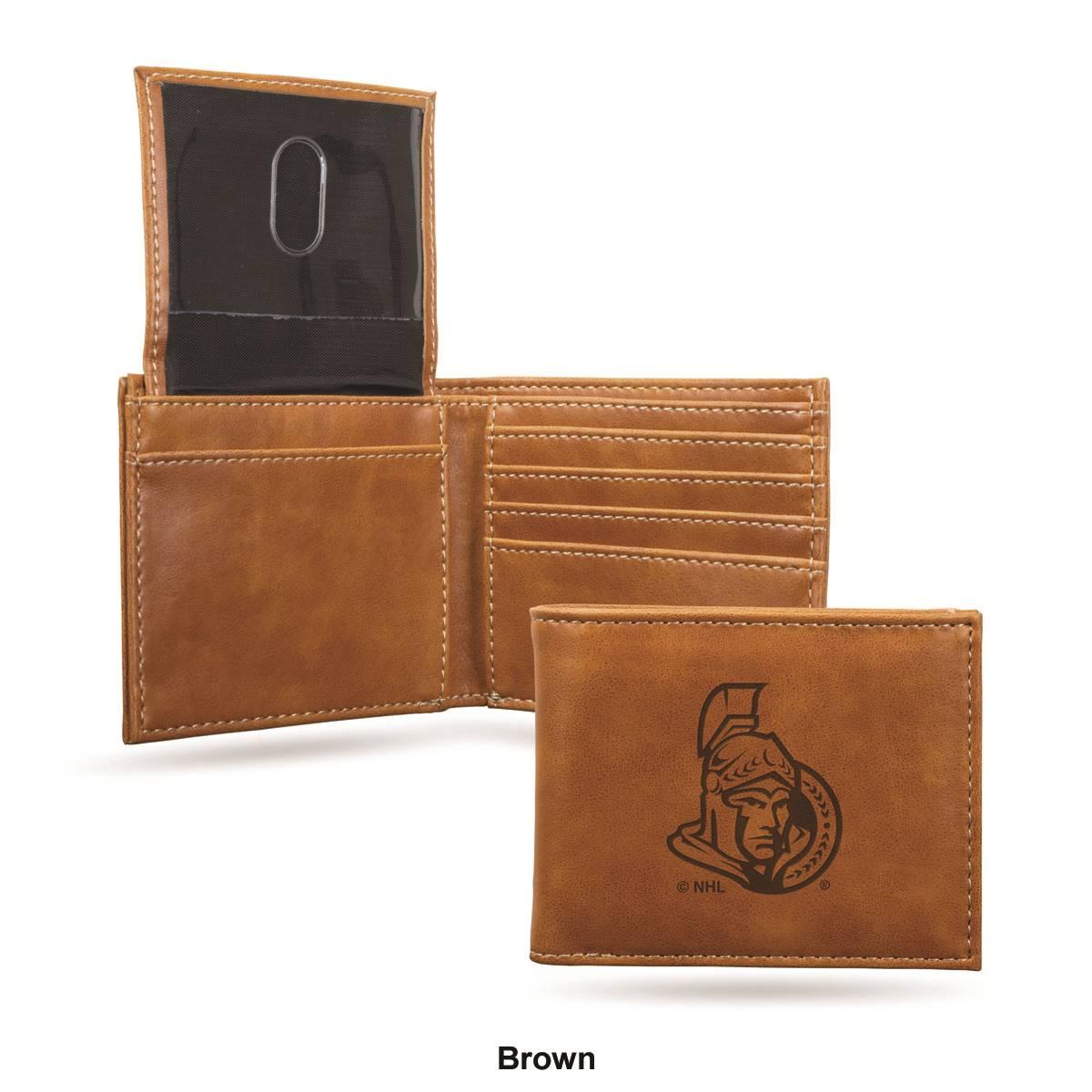 Mens NHL Ottawa Senators Faux Leather Bifold Wallet