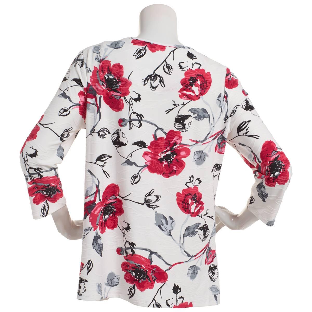 Plus Size Emily Daniels Watercolor Floral Jacquard Tunic Blouse