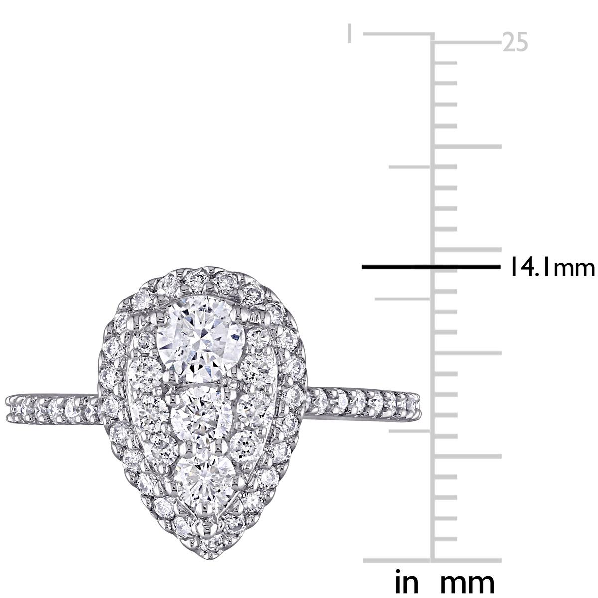 Diamond Classics™ 10kt. White Gold 1ctw. Diamond Pear Ring