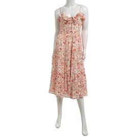 Juniors Trixxi Viney Floral Gauze Smock Ruffle Bodice Midi Dress