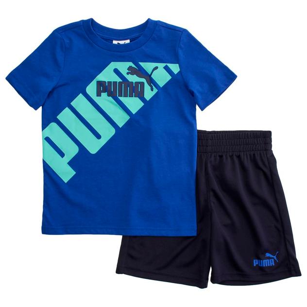 Boys (4-7) Puma® 2pc. Solid Cotton Big Logo Tee & Shorts Set