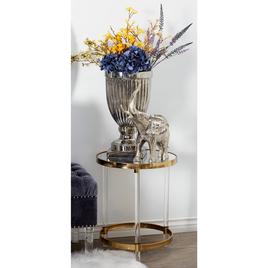 9th & Pike® Round Gold Metal And Acrylic Accent Table