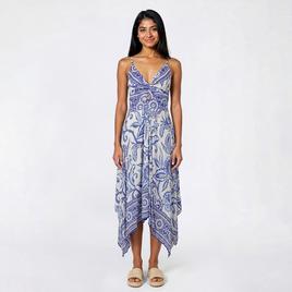 Juniors Angie Twist Front Handkerchief Hem High Low Dress