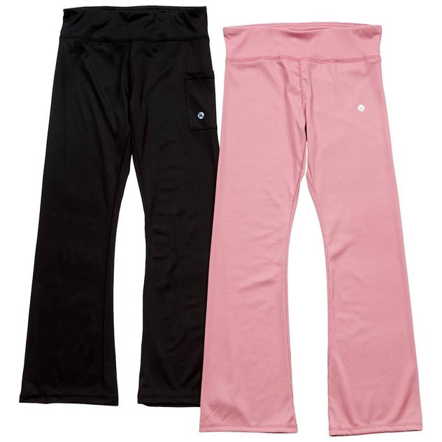 Girls (7-16) RBX 2pk. Silky & Ribbed Solid Flare Leggings
