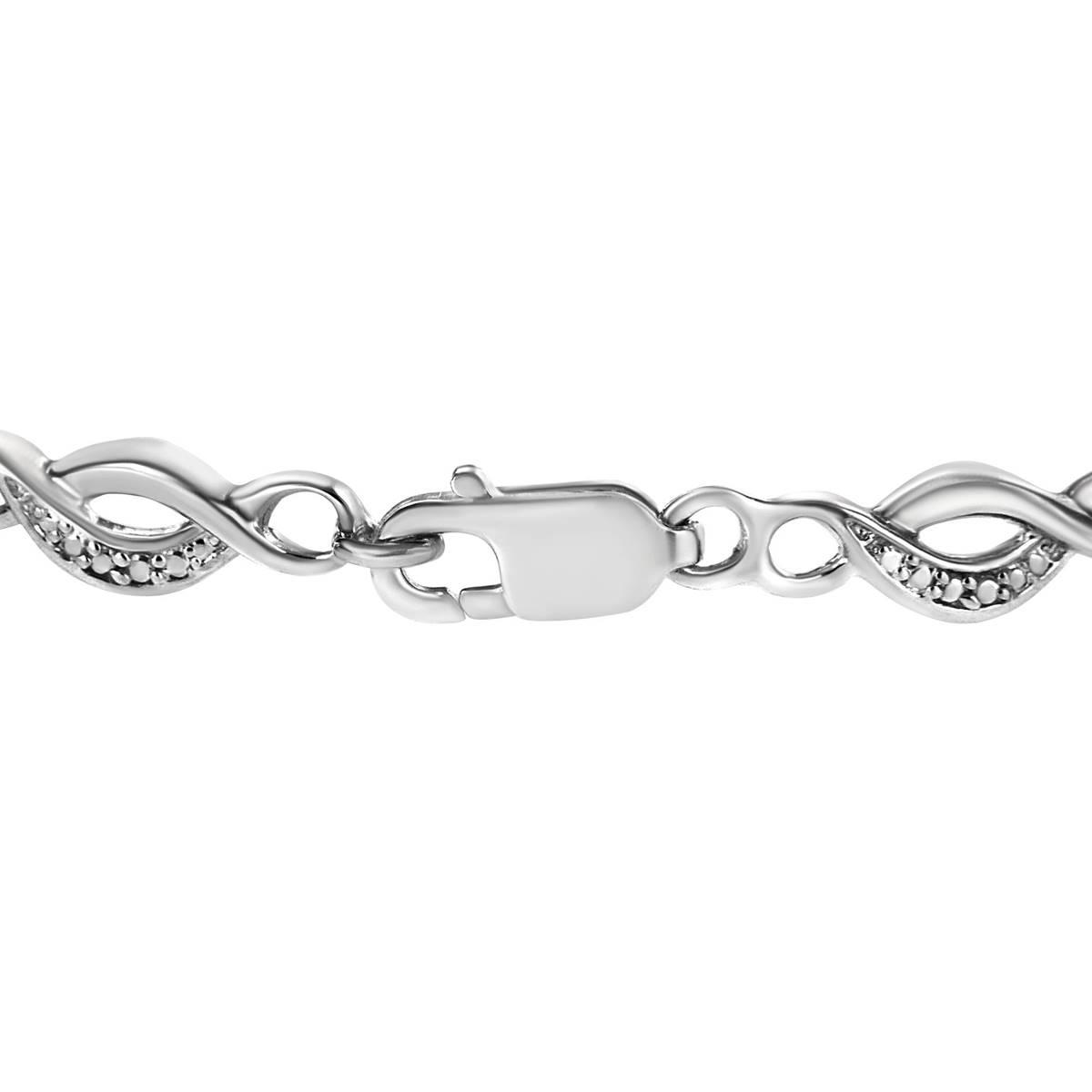 Haus of Brilliance Diamond Accent Curved Spiral Link Bracelet