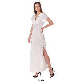 Womens 24/7 Comfort Apparel Side Slit Empire Waist Dress