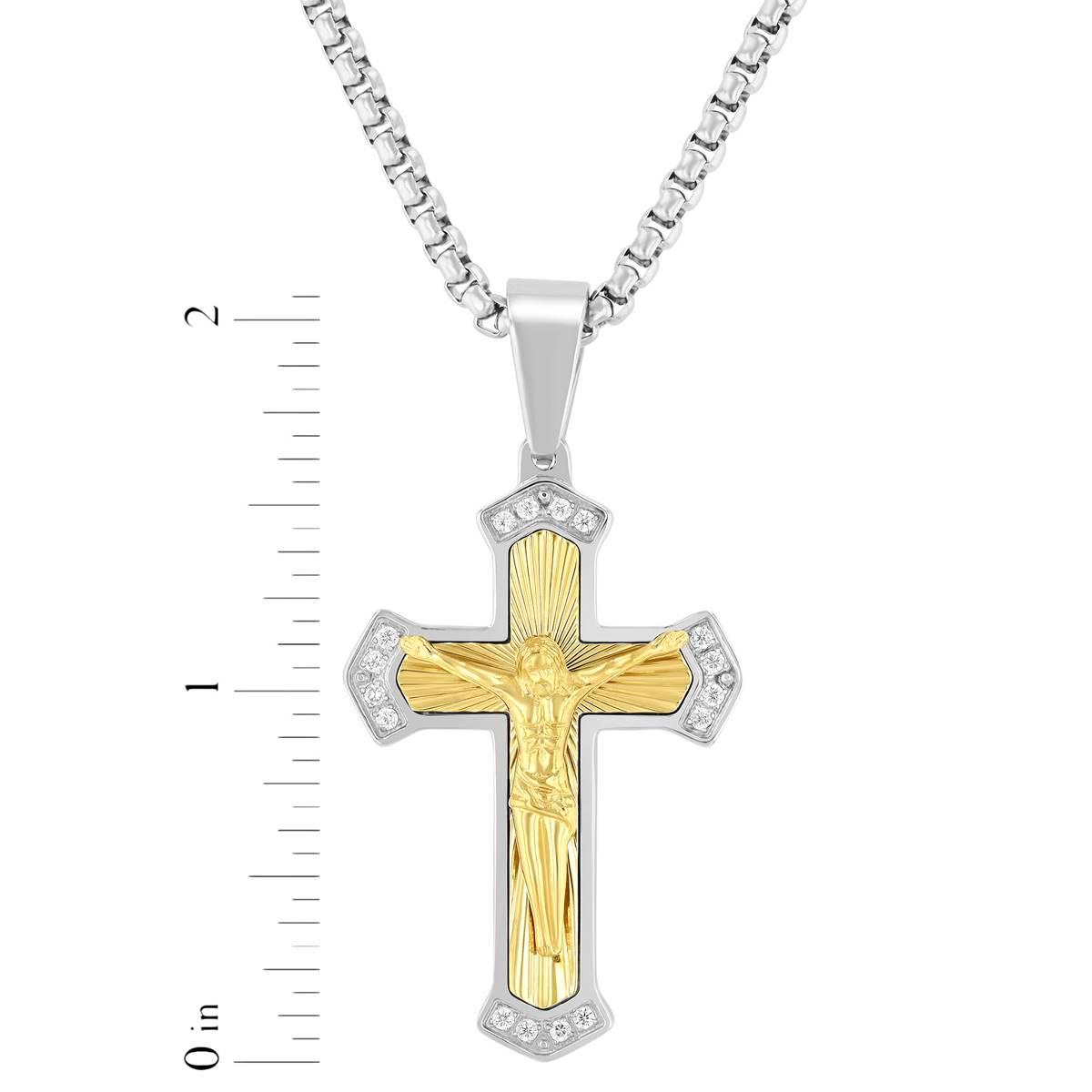 Mens Nova Star® Forged 1/4ctw. Lab Grown Diamond Cross Pendant