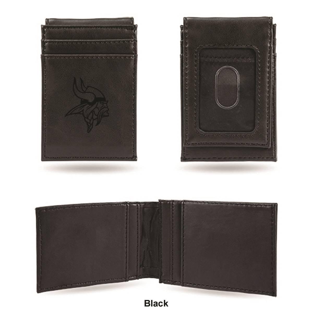 Mens NFL Minnesota Vikings Faux Leather Front Pocket Wallet