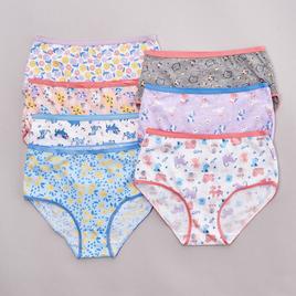 Girls René Rofé® Betty 7pk. Floral/Cat/Dog Cotton Briefs
