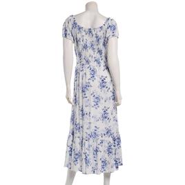 Juniors Angie Floral Puff Sleeve Gauze Peasant Maxi Dress