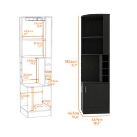 FM FURNITURE Kava Delhi Black Corner Bar Cabinet
