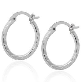 Gianni Argento 18mm Diamond-Cut Hoop Earrings